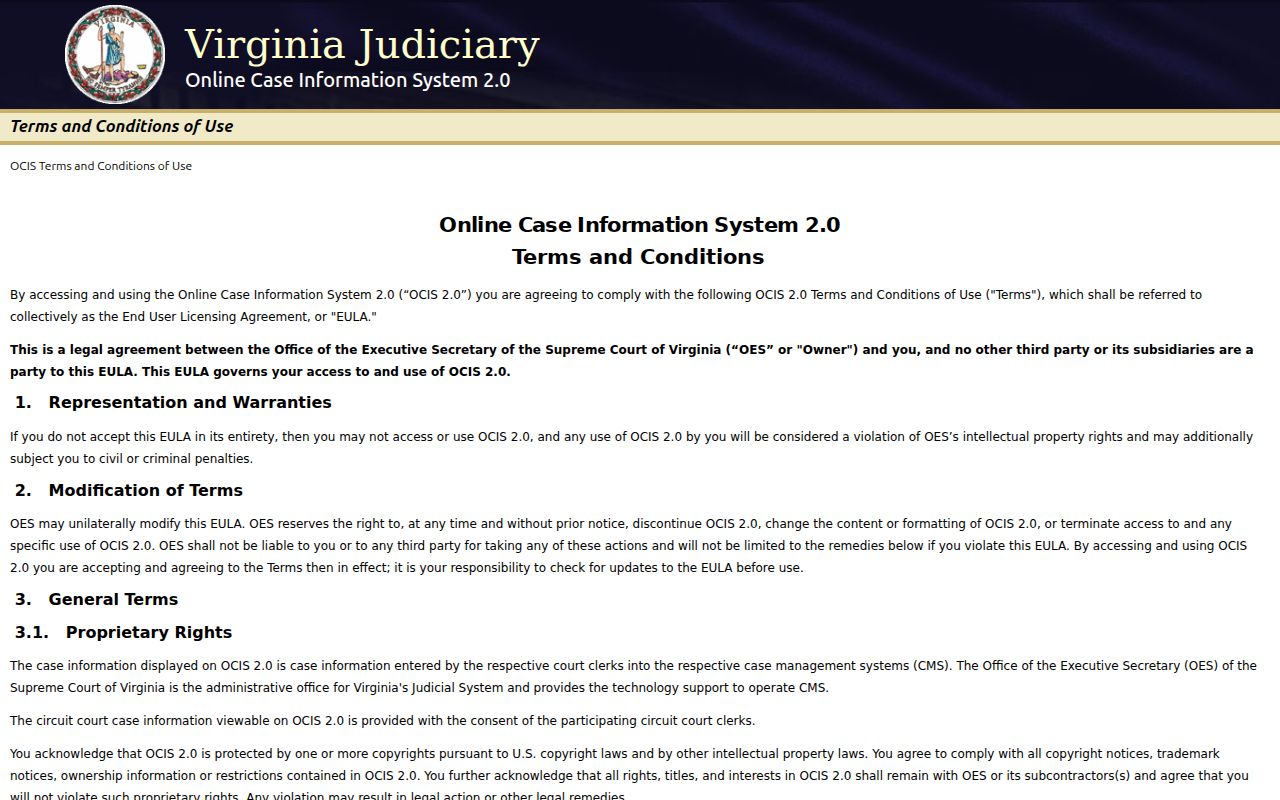 Isle of Wight County criminal court records search through OCIS 2.0