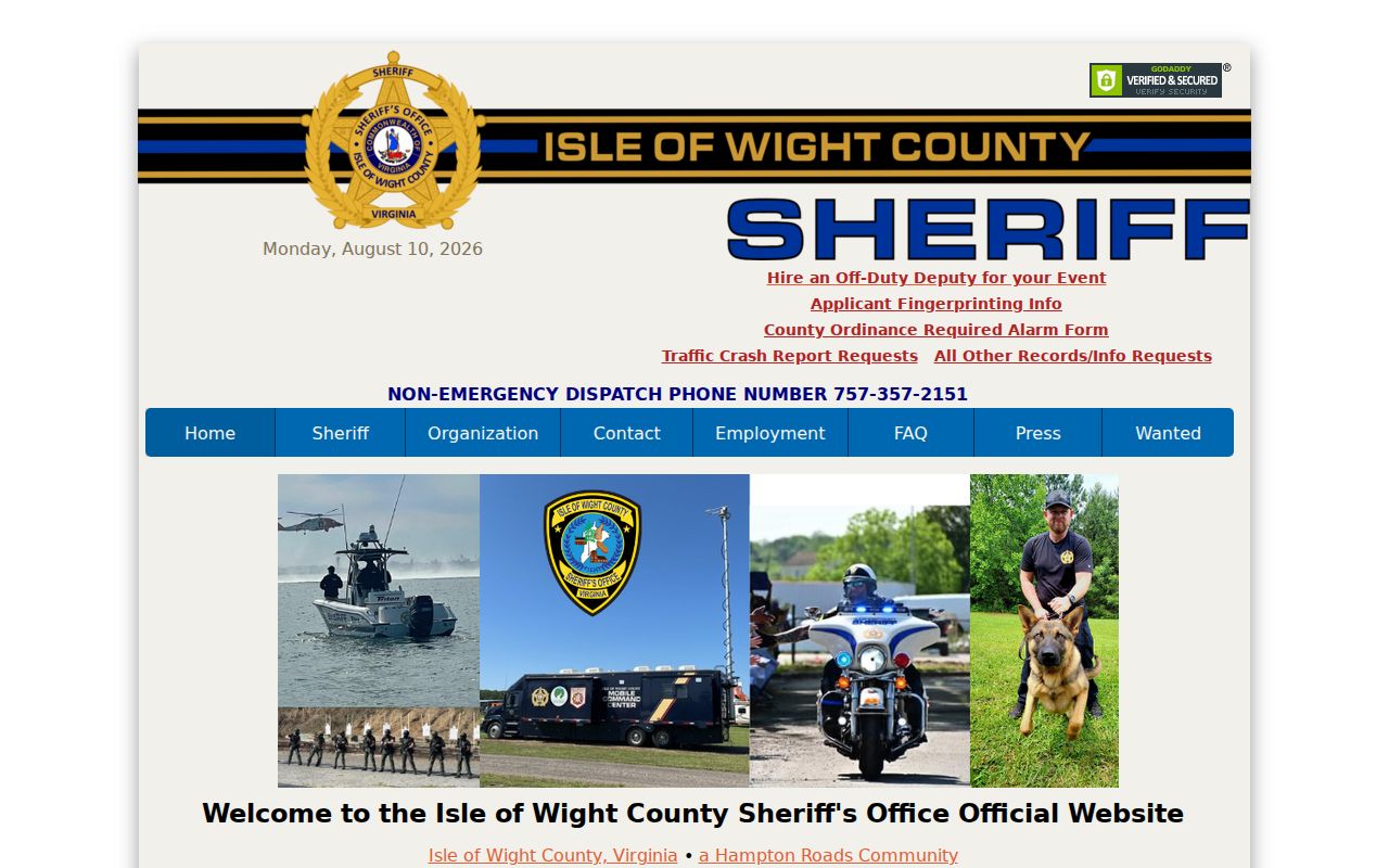 Isle of Wight County criminal history sheriff overview