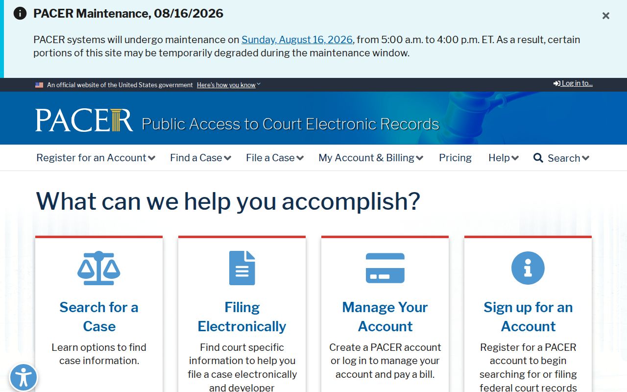 Isle of Wight County criminal history federal PACER access
