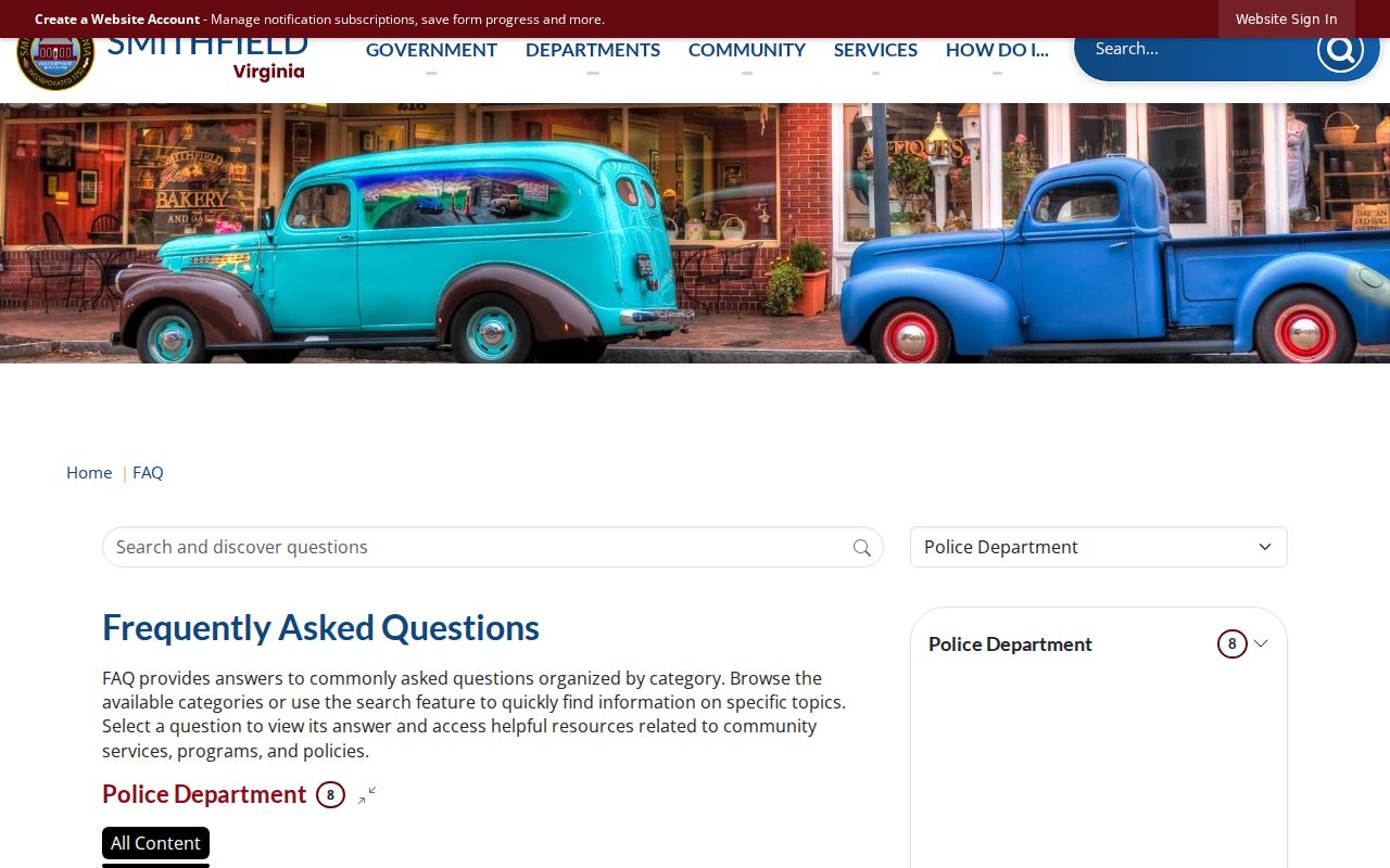 Smithfield criminal records police report request FAQ